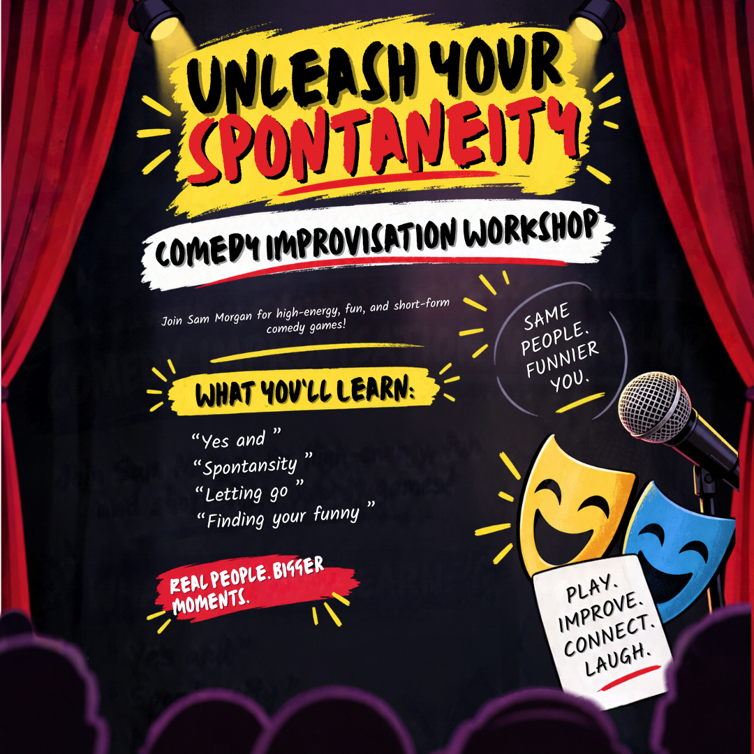 Unleash Your Spontaneity: Comedy Improvisation Workshop with Sam Morgan | Plymouth Comedy Festival: The Barbican - Workshop listing artwork