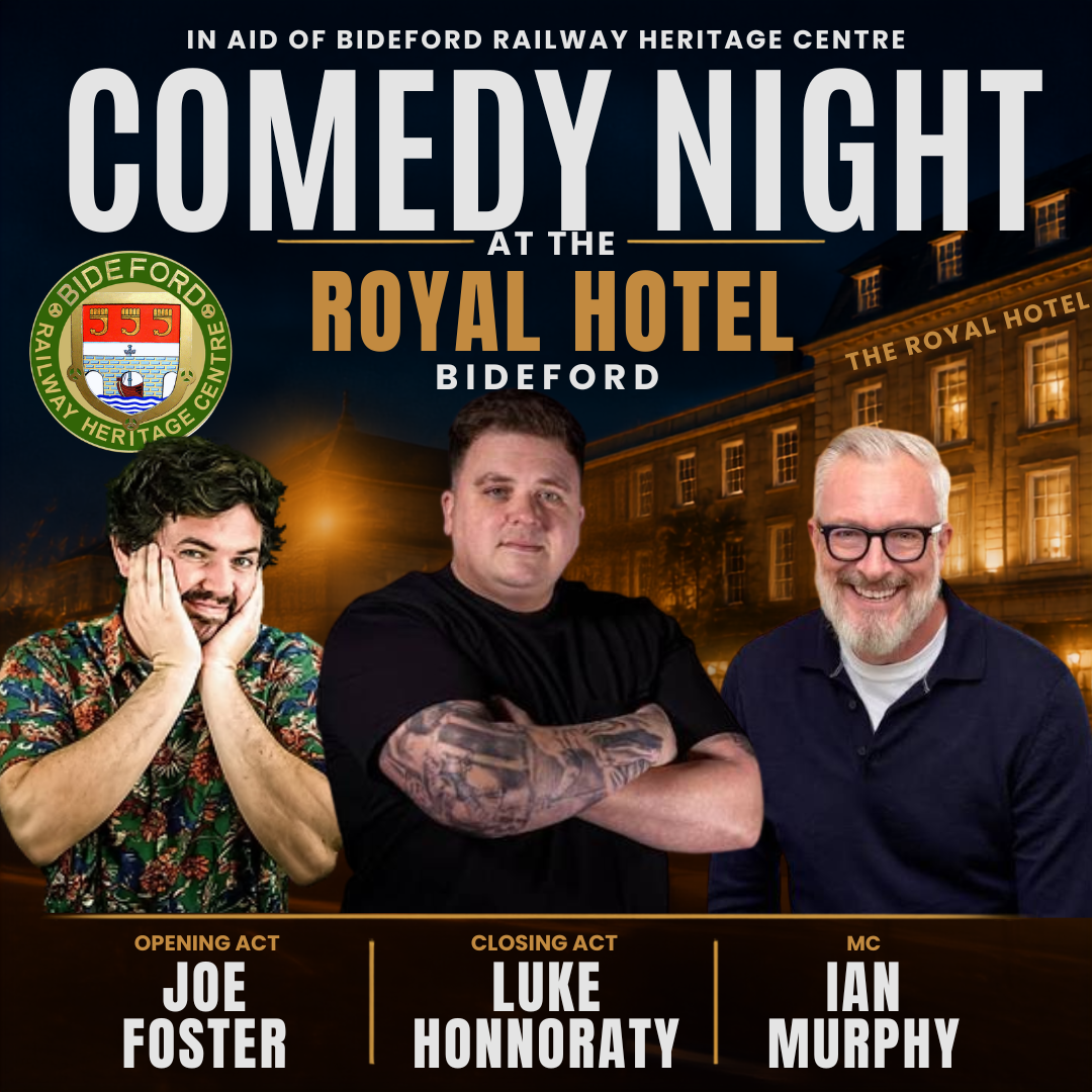Comedy Night - In Aid of Bideford Railway Hertitage Centre listing artwork
